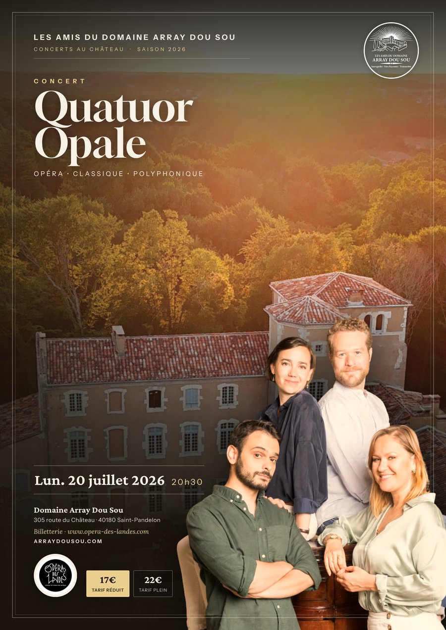 Affiche Quatuor Opale — Lun. 20 juillet · 20h30