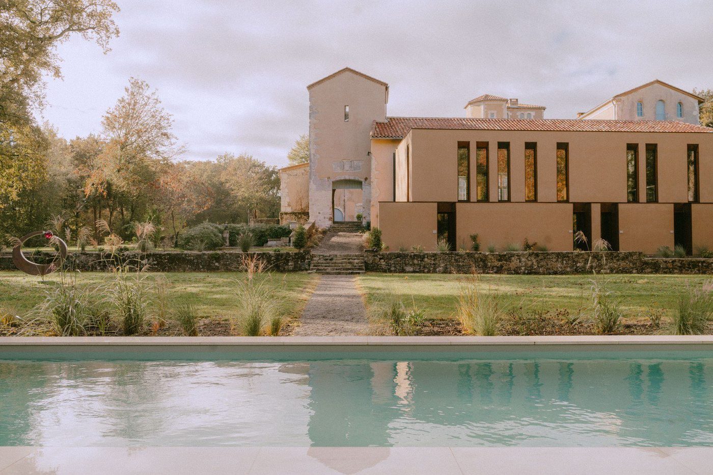 Vue depuis la piscine — Domaine Array Dou Sou